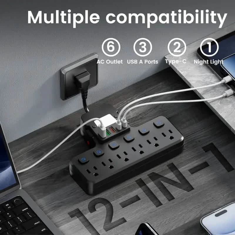 12-in-1 Adjustable Desk Lamp Power Strip - Image 3
