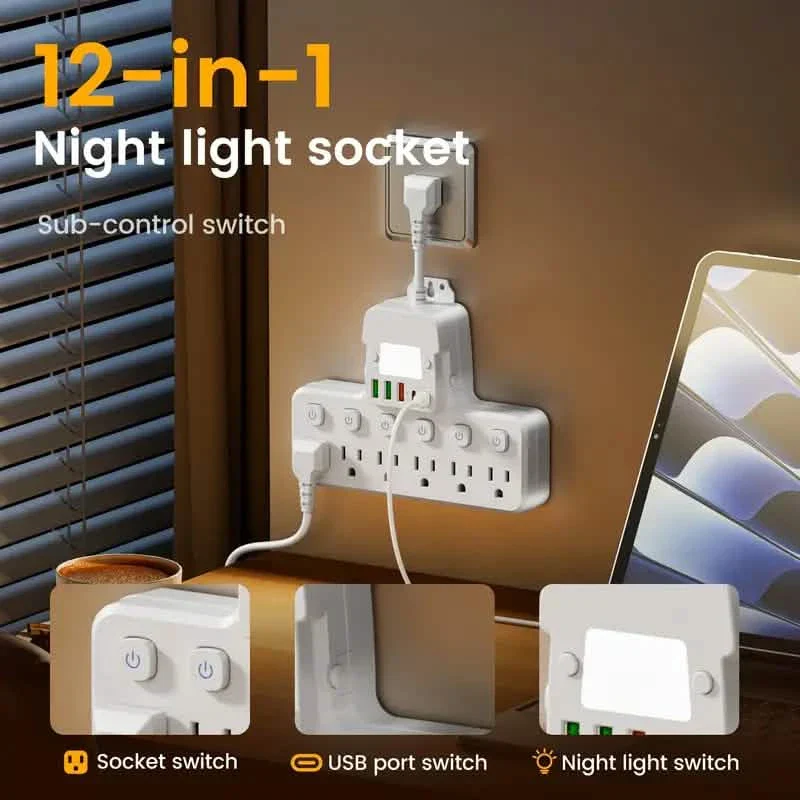 12-in-1 Adjustable Desk Lamp Power Strip - Image 6