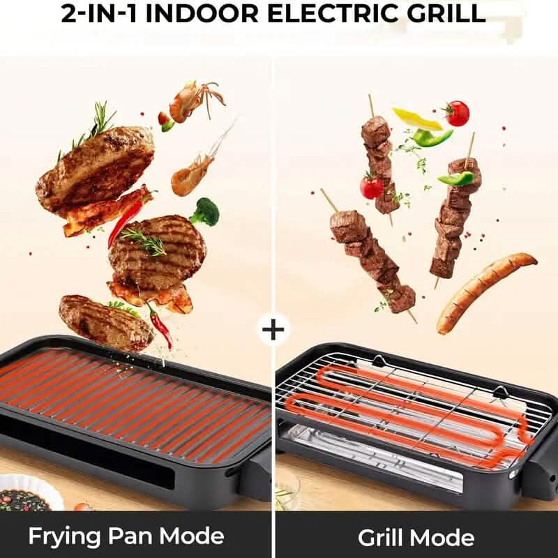 1500W Smokeless Electric Indoor Grill with Removable Non-Stick Plate - Image 6