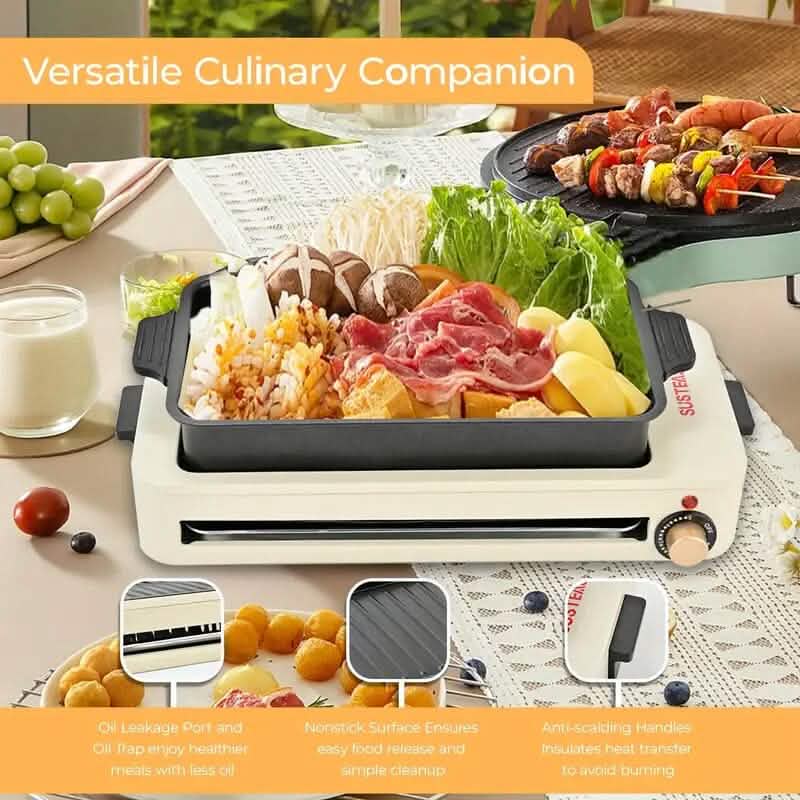1500W Smokeless Electric Indoor Grill with Removable Non-Stick Plate - Image 7