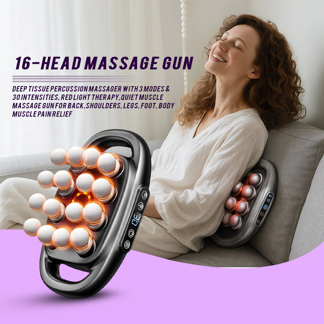 16-Head Deep Tissue Percussion Massage Gun - Image 7