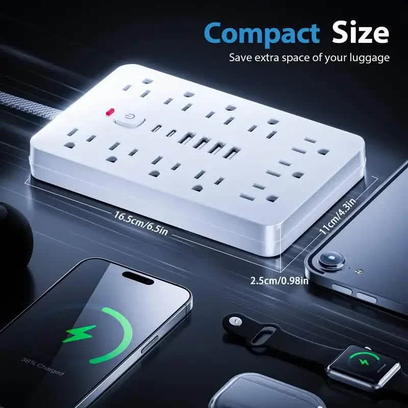 17-in-1 Surge Protector Extension Cord with USB Ports - Image 4