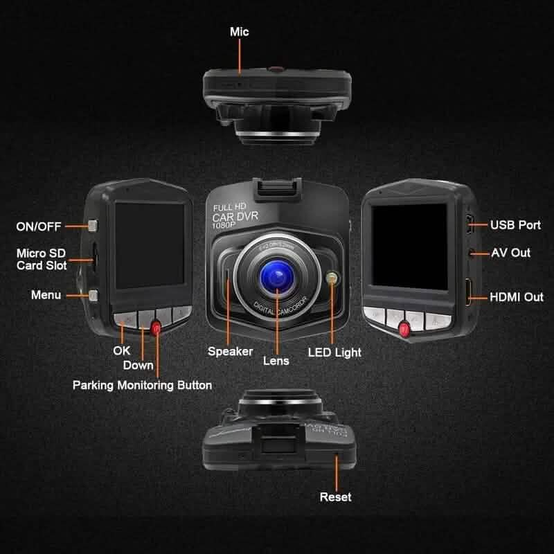 2.4-Inch Black Full HD 1080P Resolution Dashcam - Image 5