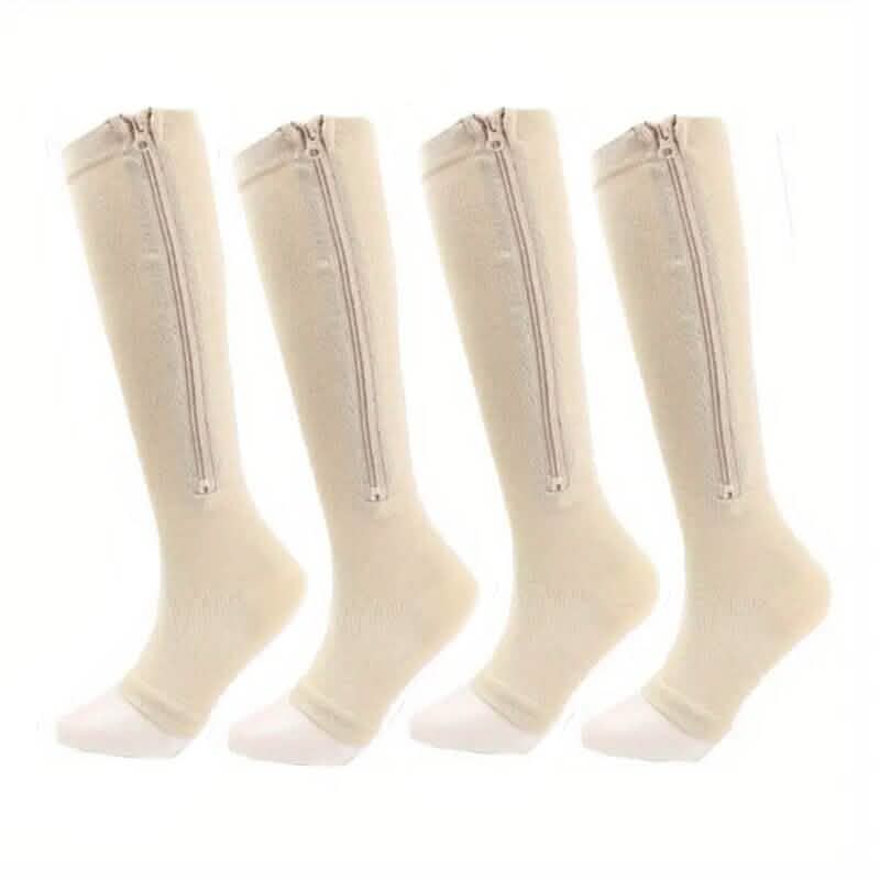 2-Pairs: Women's Open Toe Sports Compression Socks - Image 2