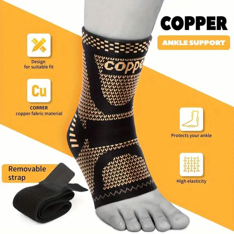 2-Pieces: Copper Adjustable Compression Ankle Guards - Image 3