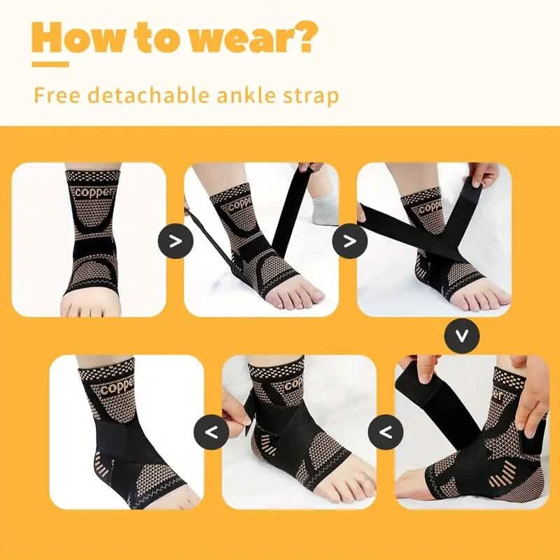 2-Pieces: Copper Adjustable Compression Ankle Guards - Image 5