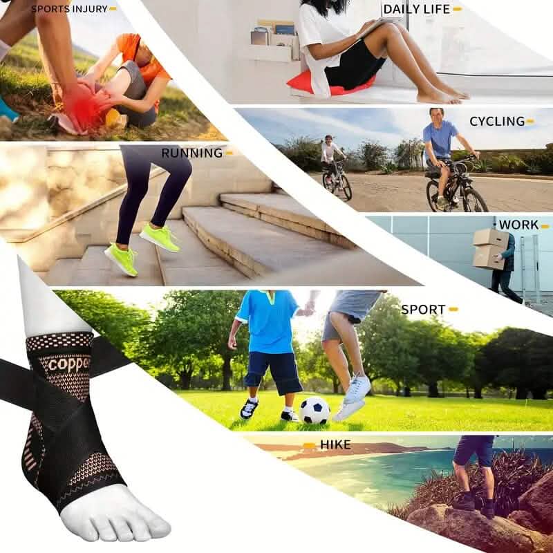 2-Pieces: Copper Adjustable Compression Ankle Guards - Image 6