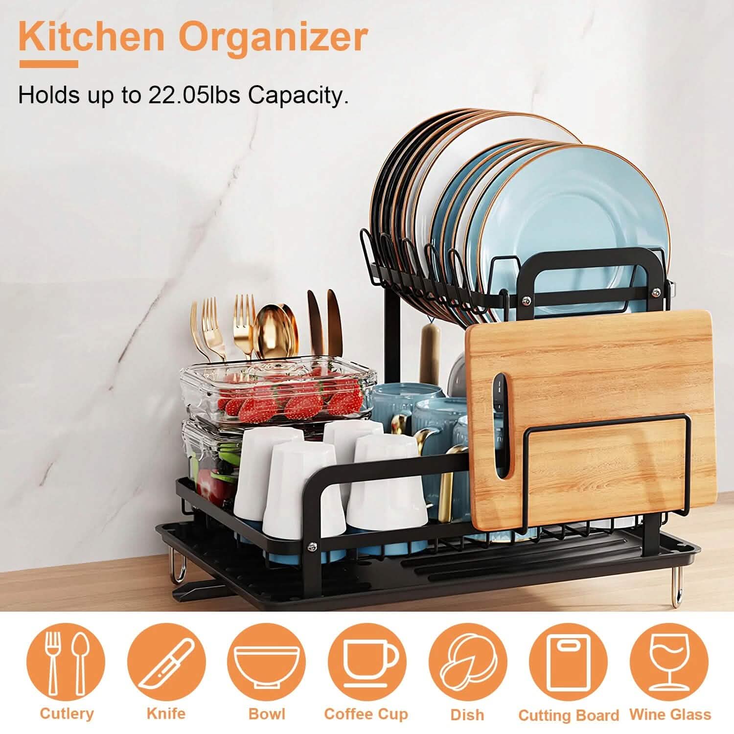 2-Tier Dish Drying Rack - Image 10