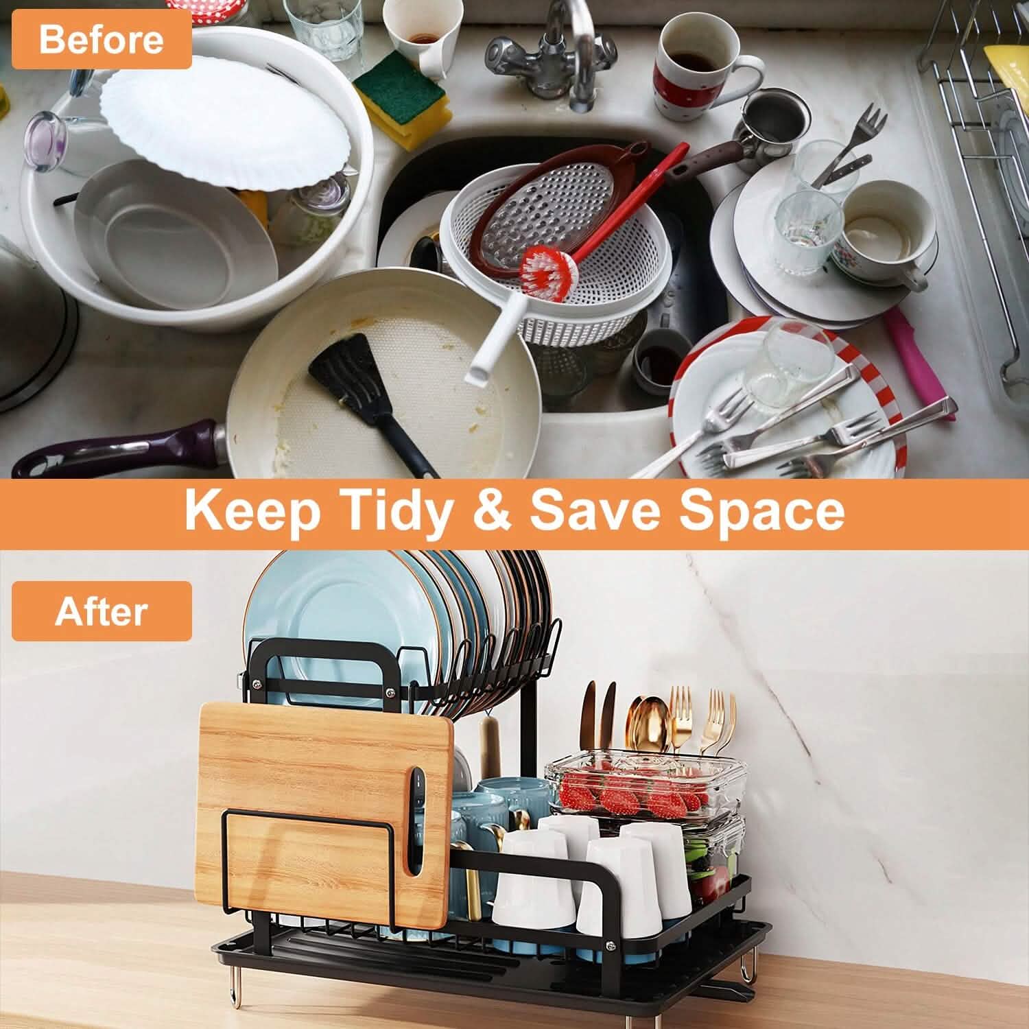 2-Tier Dish Drying Rack - Image 11