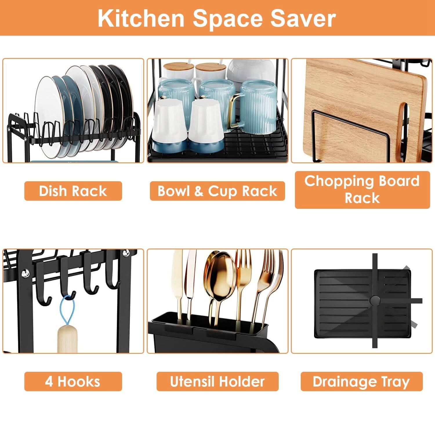 2-Tier Dish Drying Rack - Image 12