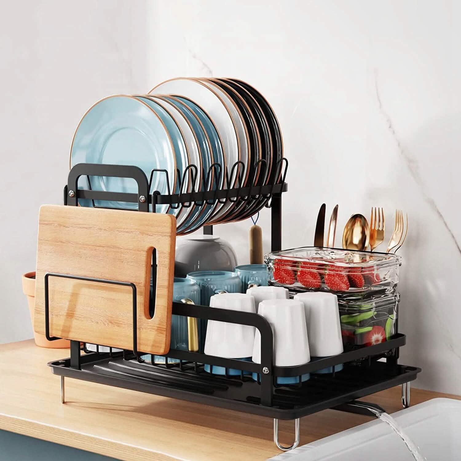 2-Tier Dish Drying Rack - Image 14