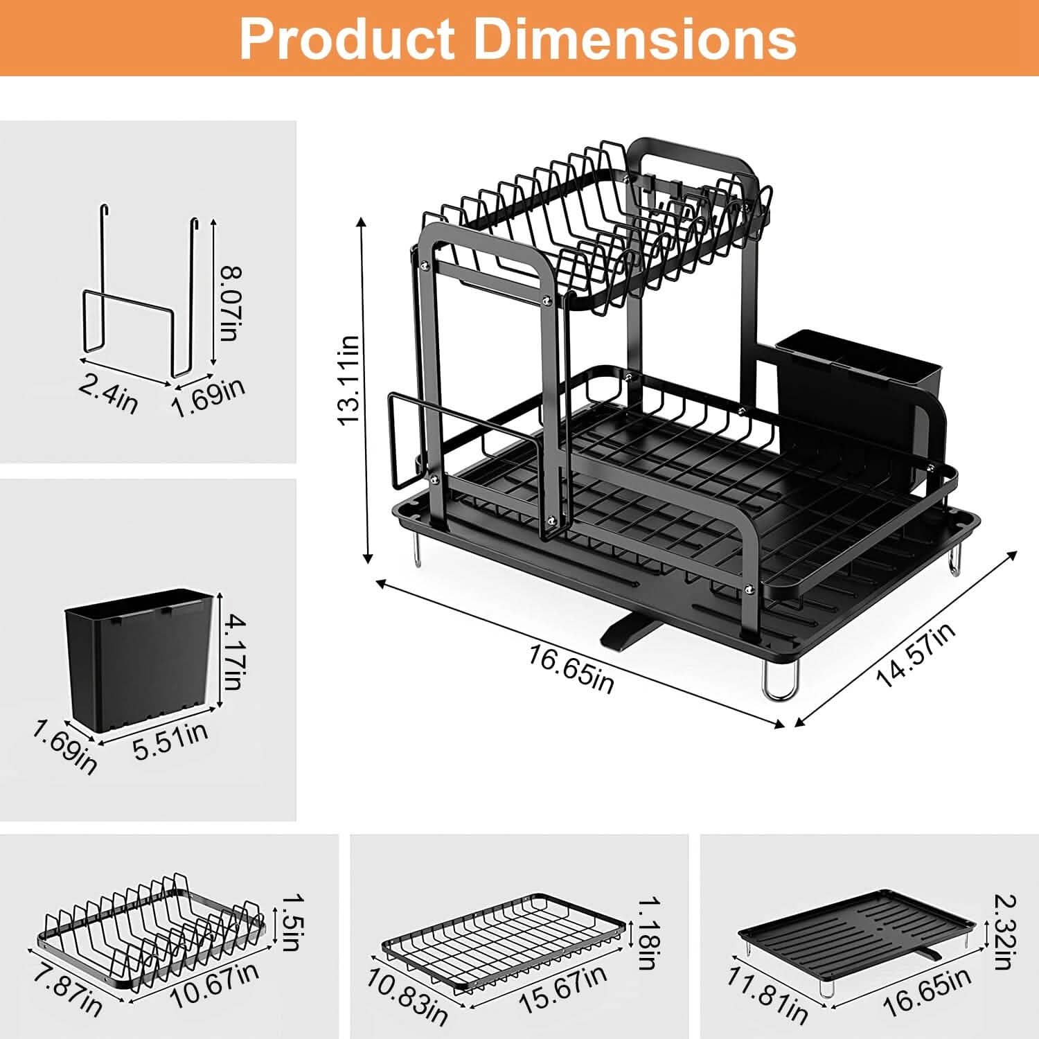 2-Tier Dish Drying Rack - Image 4