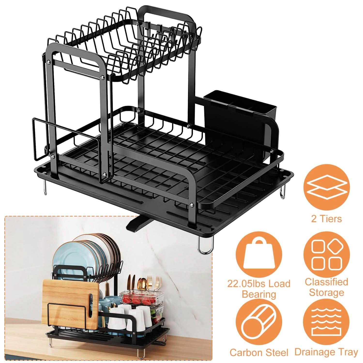 2-Tier Dish Drying Rack - Image 7