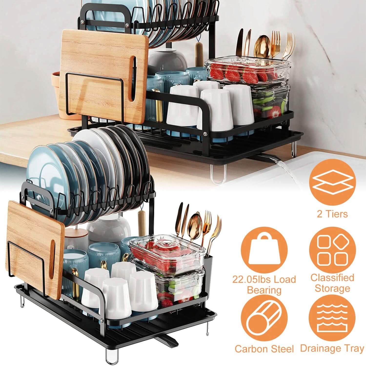 2-Tier Dish Drying Rack - Image 8