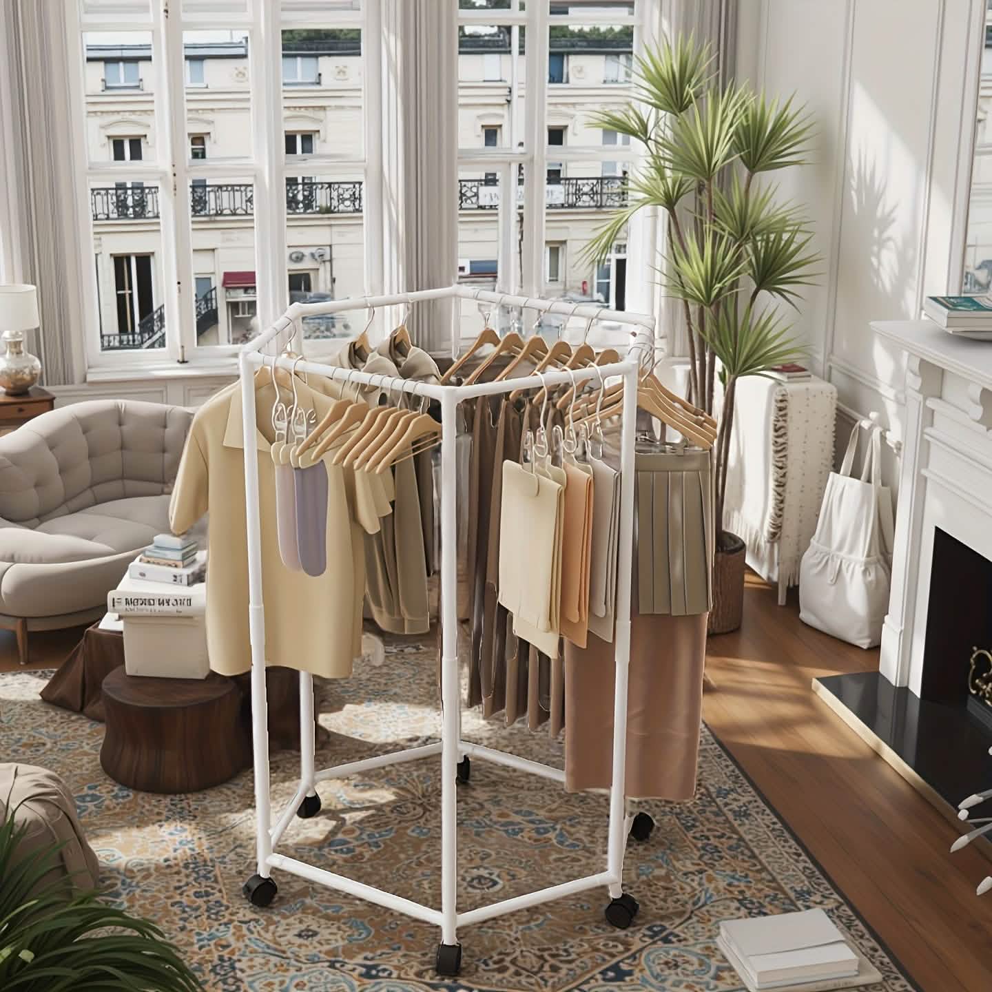 360° Rotating Freestanding Clothing Rack - Image 9