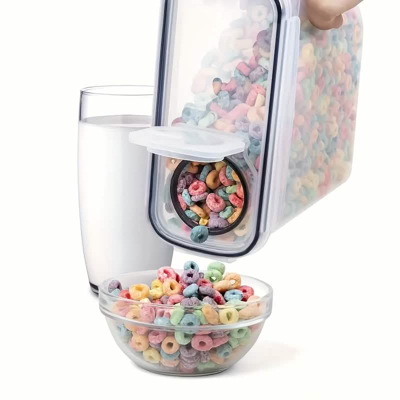 4-Piece Set: Airtight Cereal Storage Containers with Pour Spouts & Measuring Cup - Image 2