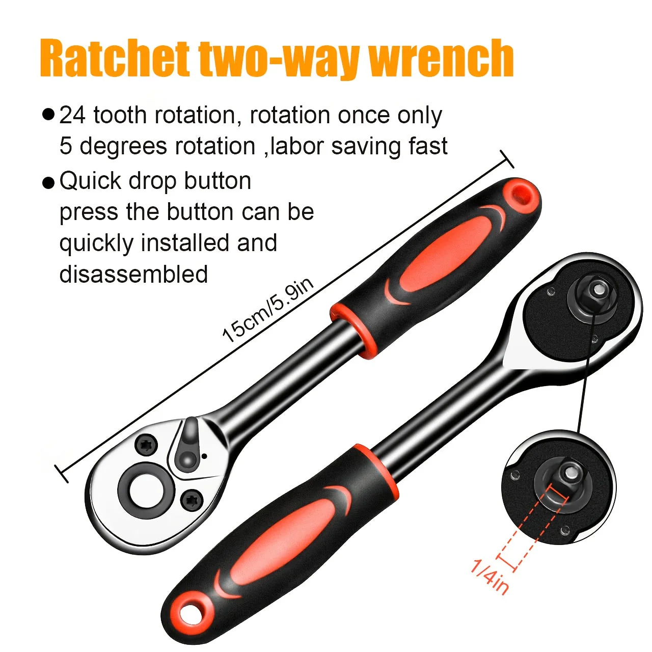 46pc Ratchet & Wrench Tool Set - Image 7