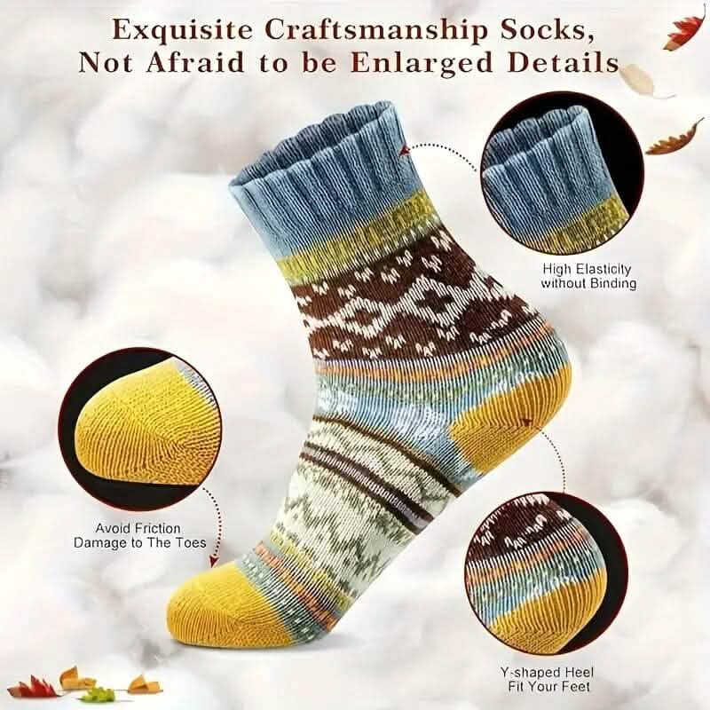 5-Pairs: Women's Comfortable and Warm Crew Socks - Image 2