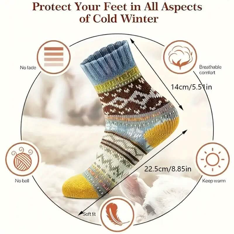 5-Pairs: Women's Comfortable and Warm Crew Socks - Image 3