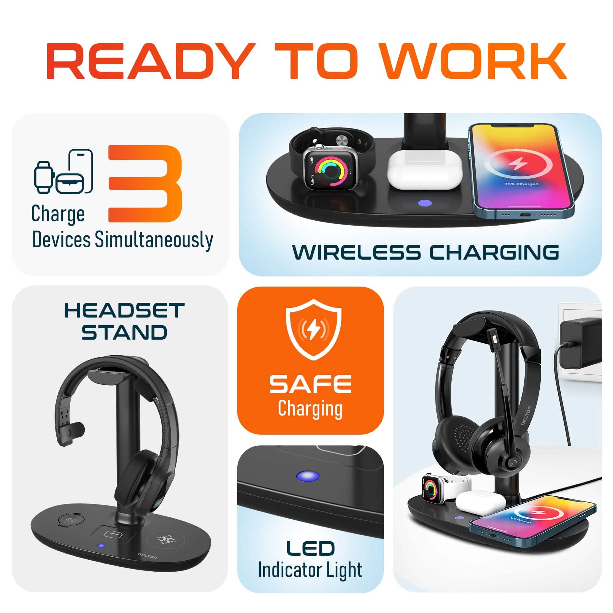 Delton HS1 3-in-1 Wireless Charging Station - Image 3