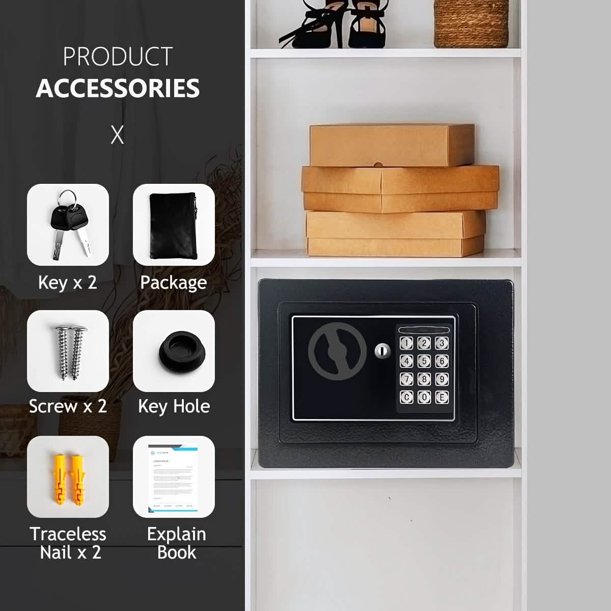 Fireproof Digital Home Safe with Keypad - Image 5
