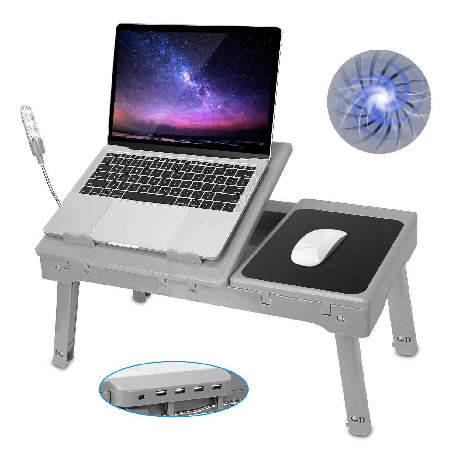 Foldable Laptop Desk with Cooling Fan & Mouse Pad - Image 12