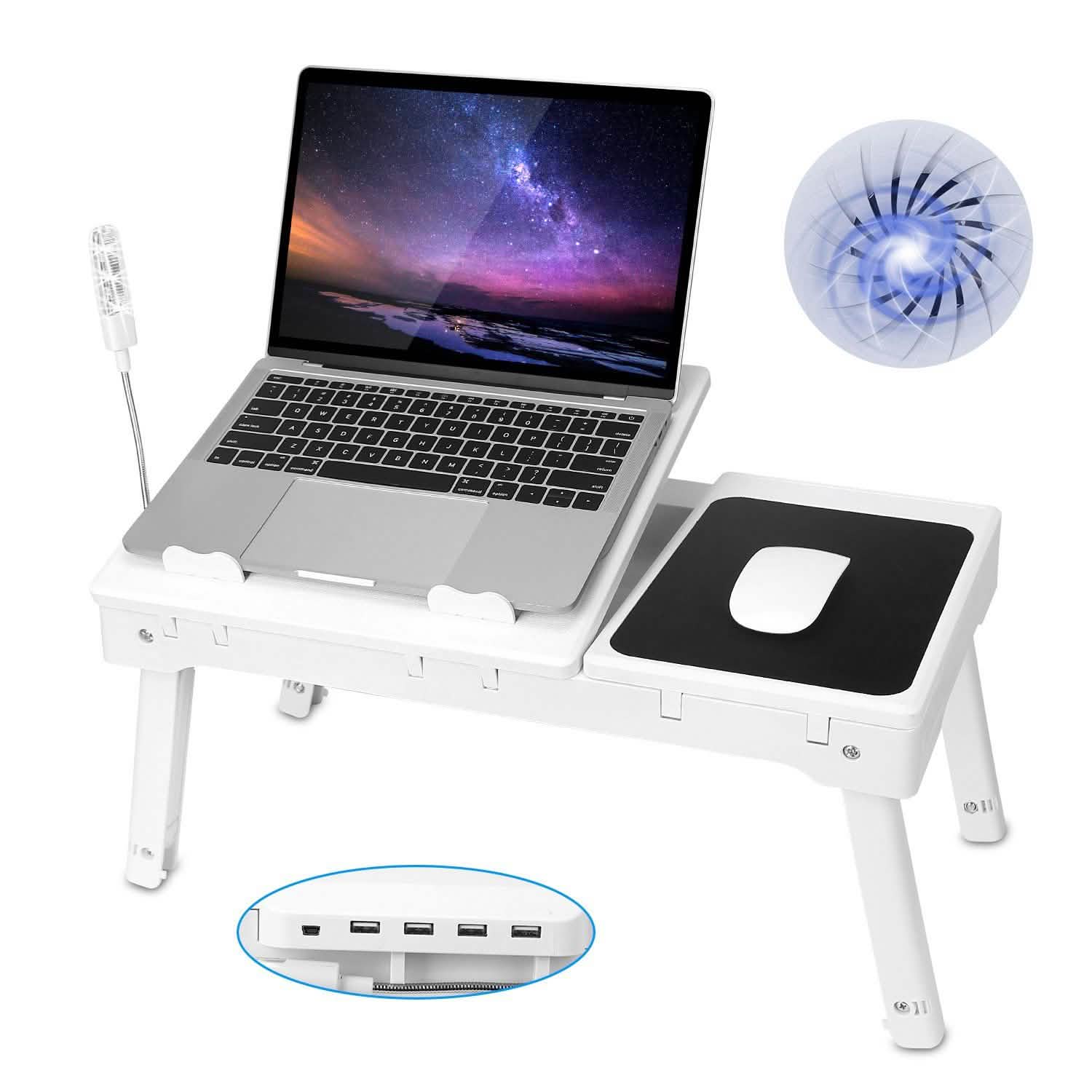 Foldable Laptop Desk with Cooling Fan & Mouse Pad - Image 17