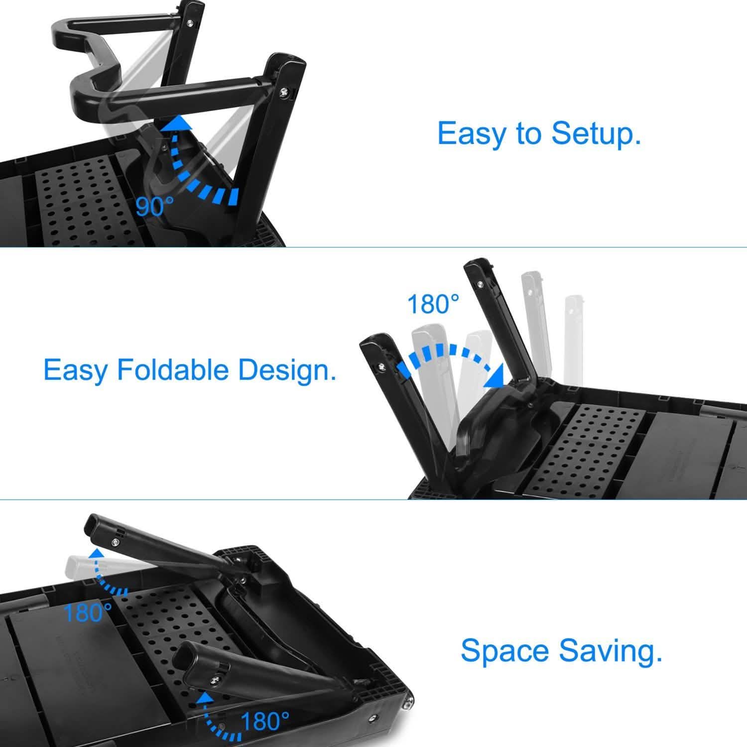 Foldable Laptop Desk with Cooling Fan & Mouse Pad - Image 22