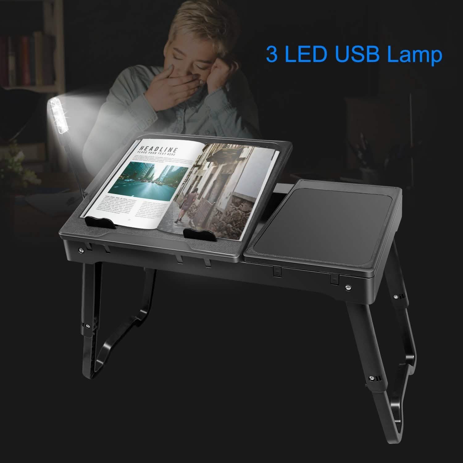 Foldable Laptop Desk with Cooling Fan & Mouse Pad - Image 25