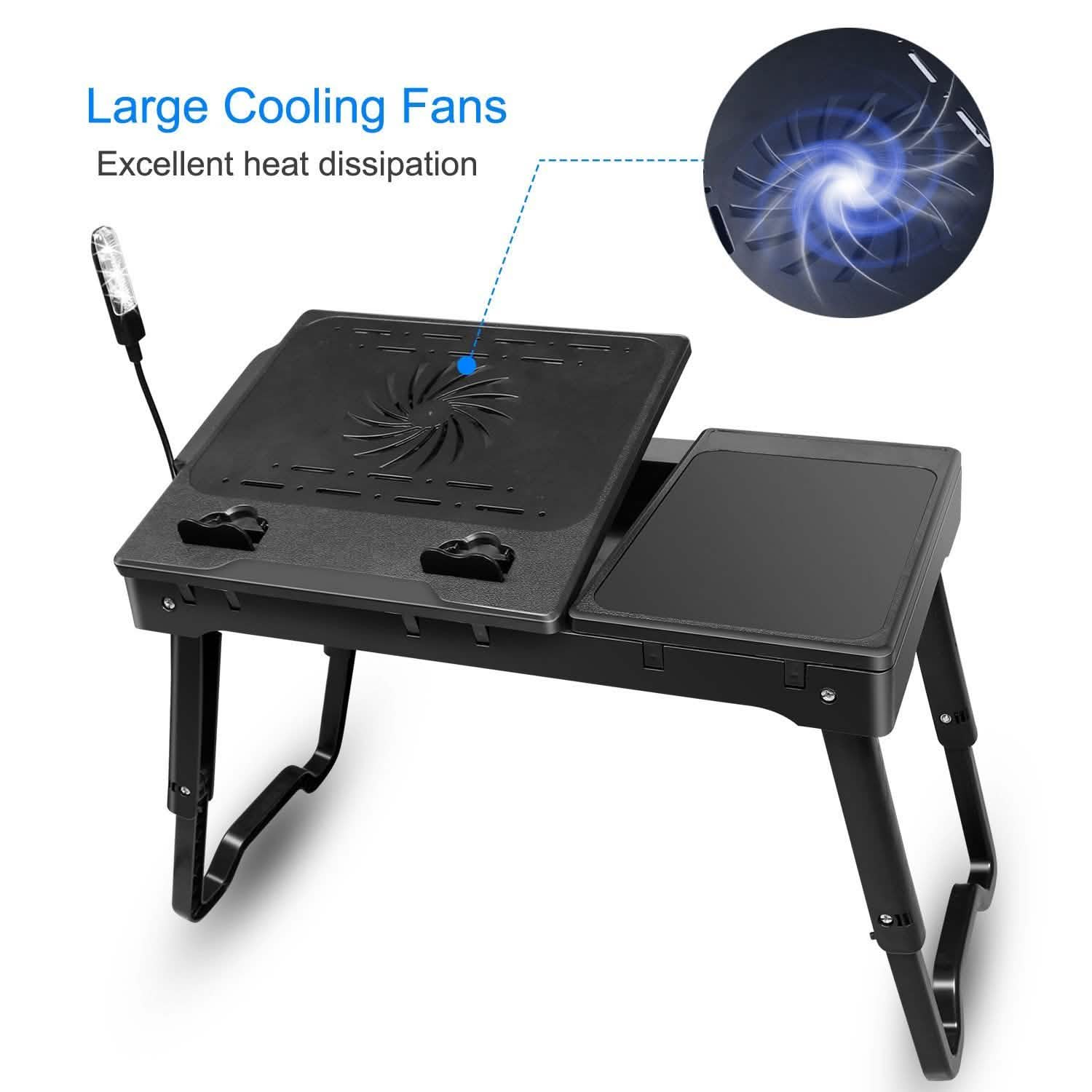 Foldable Laptop Desk with Cooling Fan & Mouse Pad - Image 5