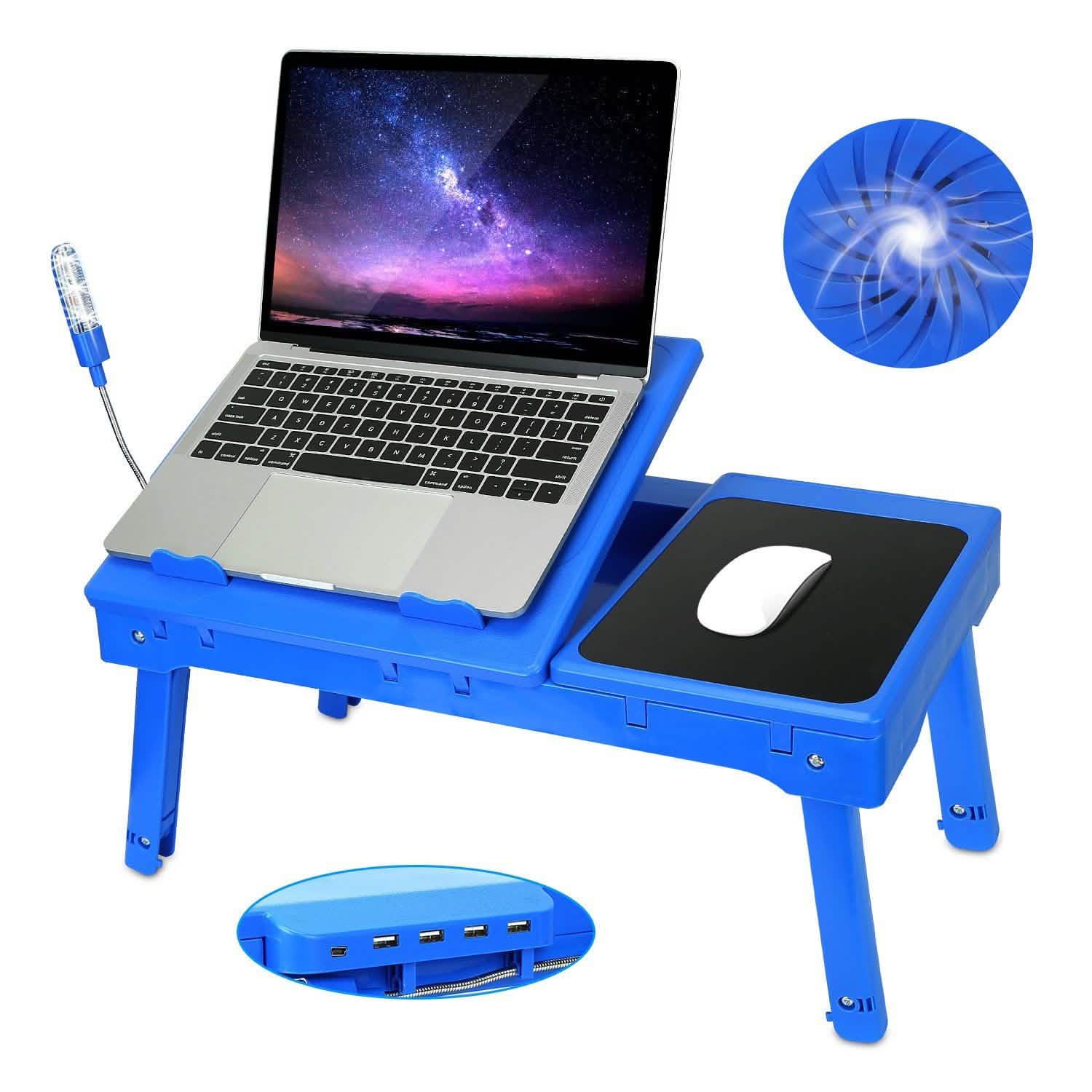 Foldable Laptop Desk with Cooling Fan & Mouse Pad - Image 9