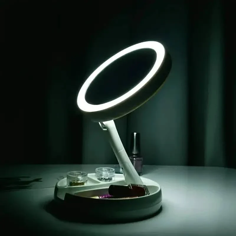 Foldable LED Vanity Mirror With Storage Box - Image 3