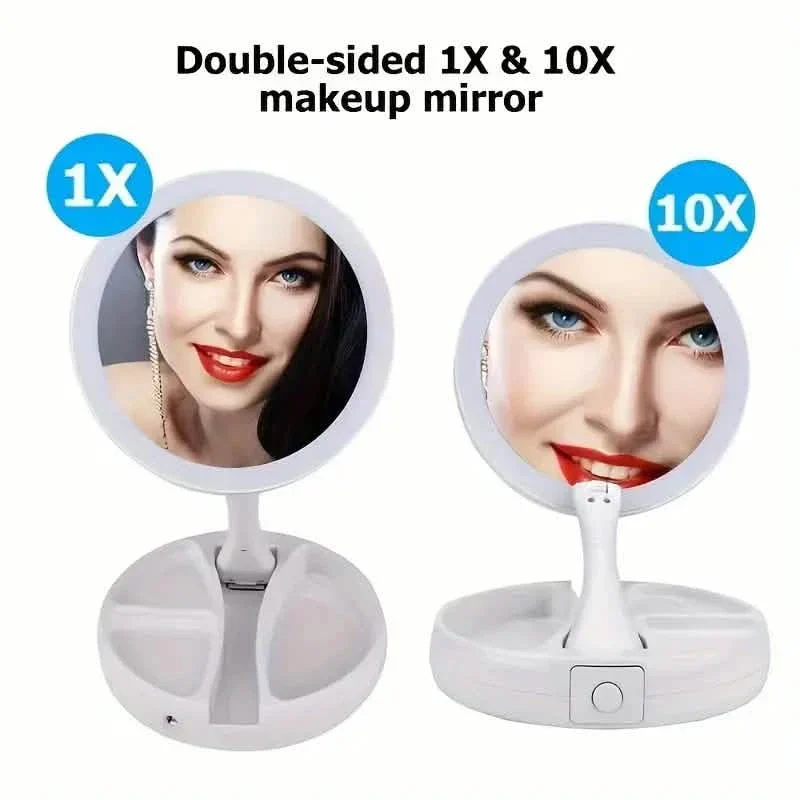 Foldable LED Vanity Mirror With Storage Box - Image 5
