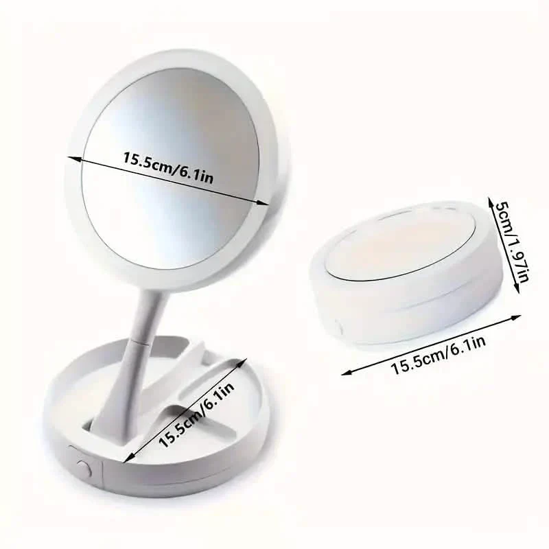 Foldable LED Vanity Mirror With Storage Box - Image 6