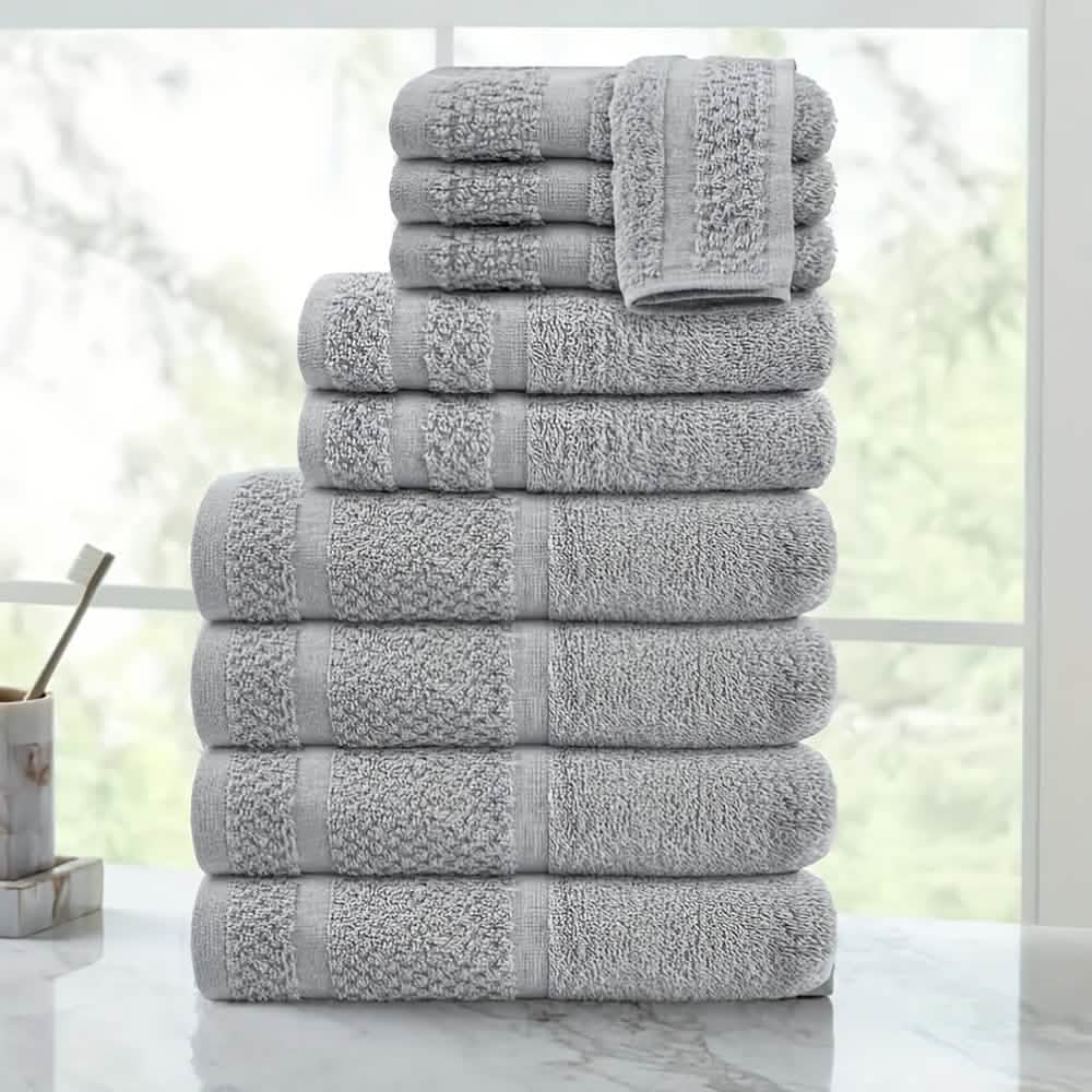Gray Cotton Bath Towel Set - Image 2