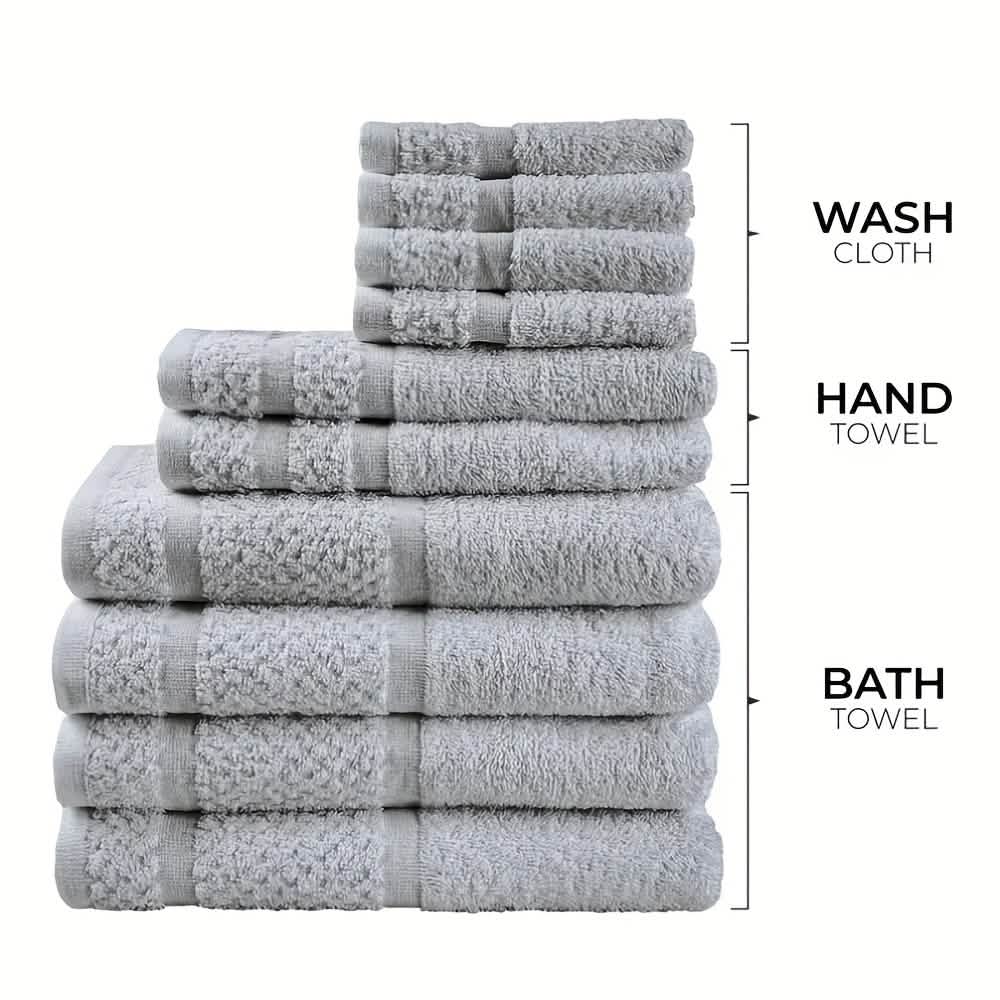 Gray Cotton Bath Towel Set - Image 3