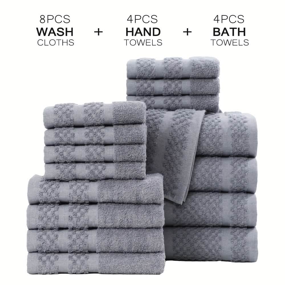 Gray Cotton Bath Towel Set - Image 4