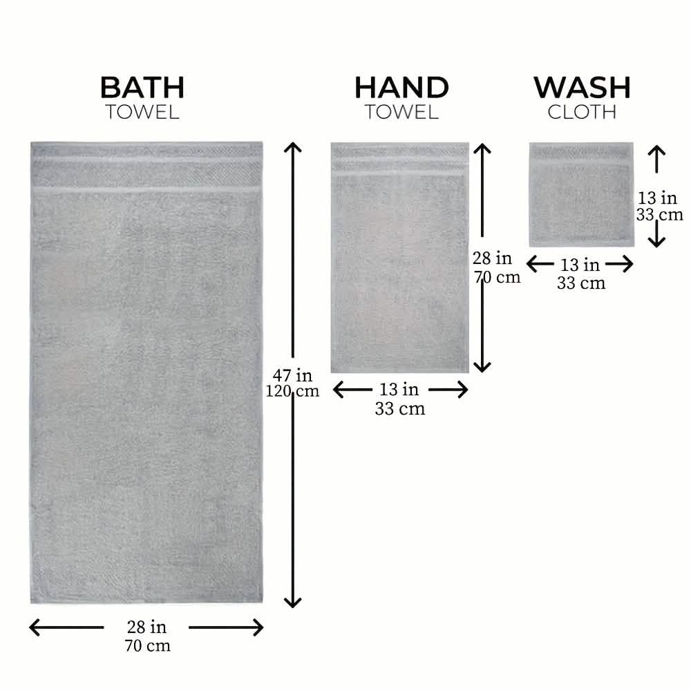 Gray Cotton Bath Towel Set - Image 9