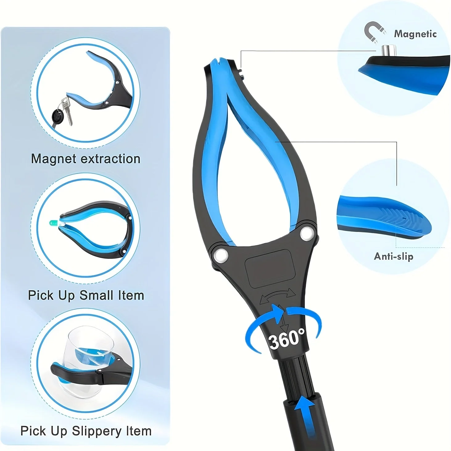 32" Heavy-Duty Steel Folding Trash Picker - Image 3