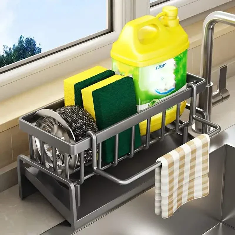 Multi-Functional Household Sink Organizer with Drain Basket - Image 2