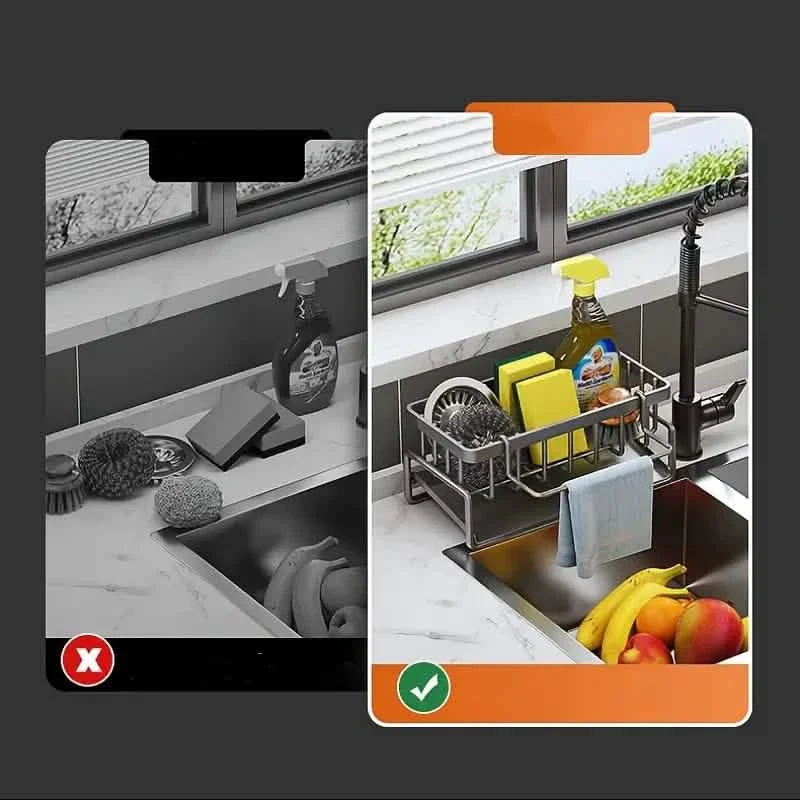 Multi-Functional Household Sink Organizer with Drain Basket - Image 7