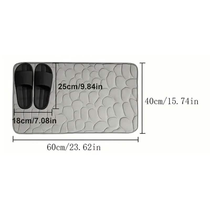 Memory Foam Bath Rug with Cobblestone Embossment - Image 2