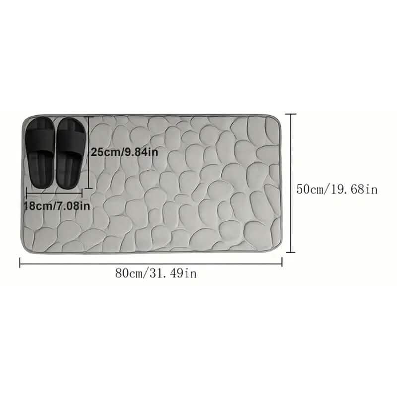 Memory Foam Bath Rug with Cobblestone Embossment - Image 3