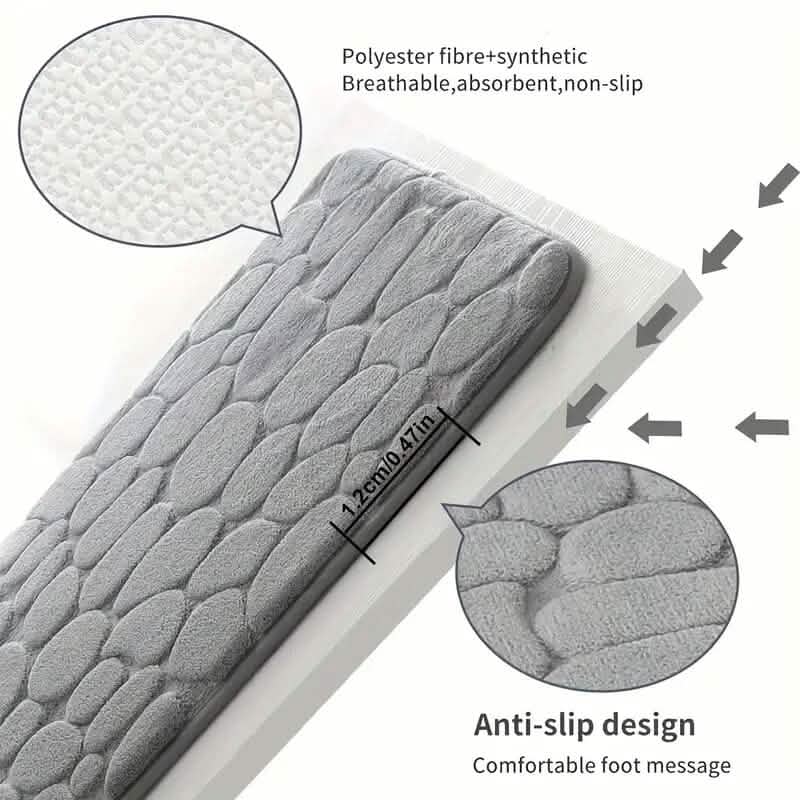 Memory Foam Bath Rug with Cobblestone Embossment - Image 5