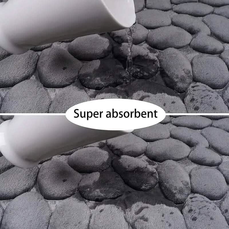 Memory Foam Bath Rug with Cobblestone Embossment - Image 6