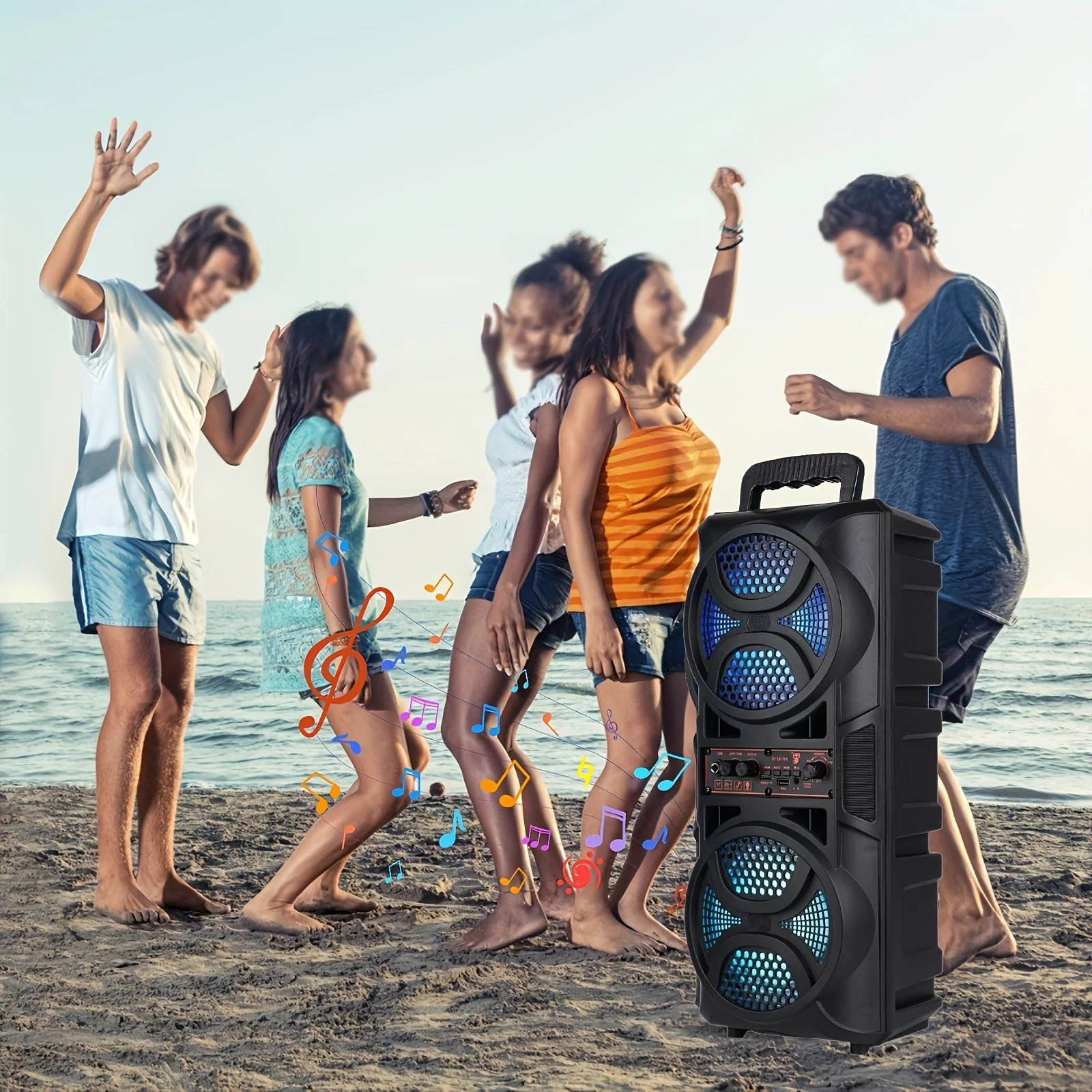 Portable Bluetooth PA Speaker with Dual Subwoofers - Image 3