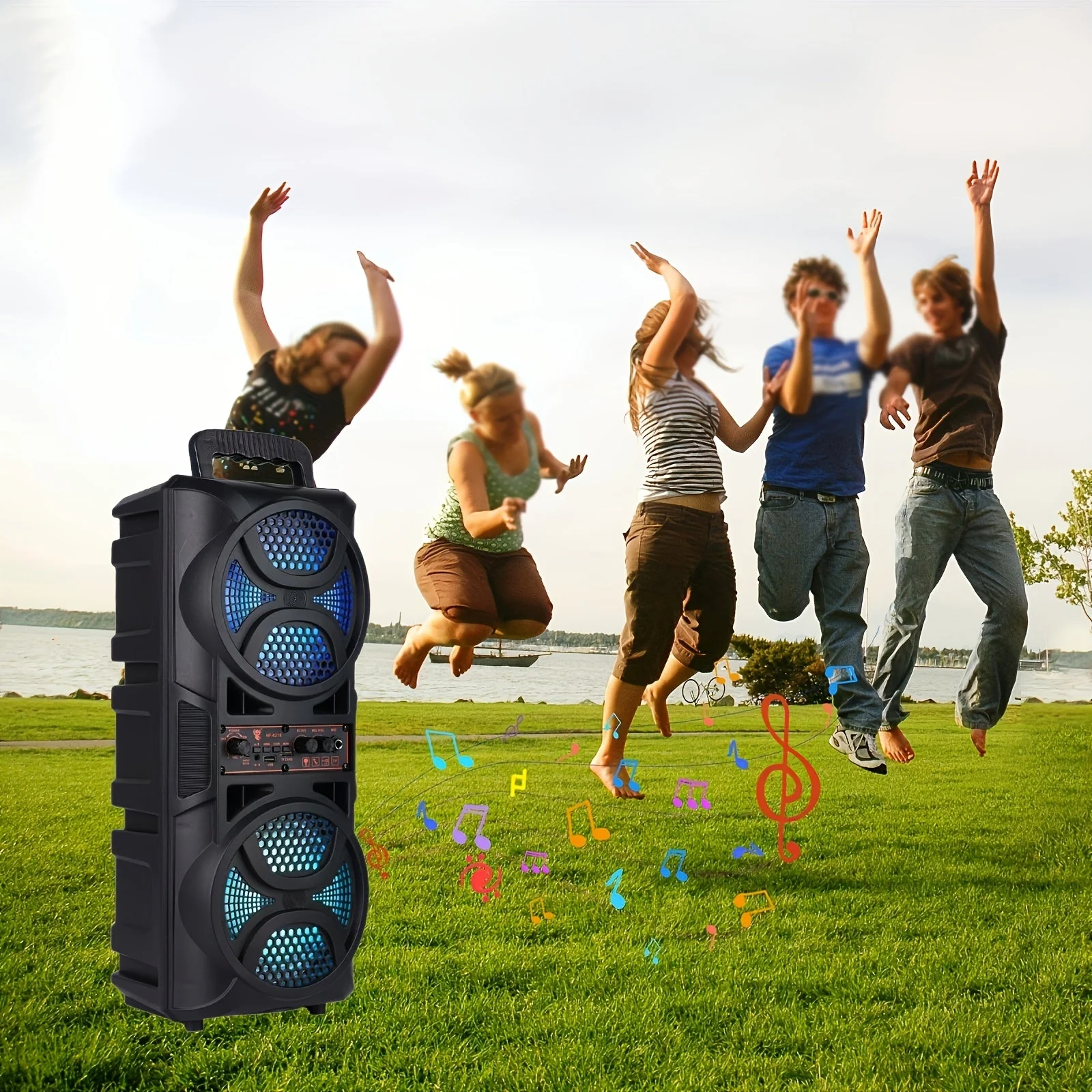 Portable Bluetooth PA Speaker with Dual Subwoofers - Image 4
