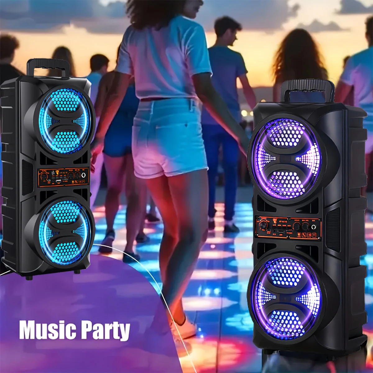 Portable Bluetooth PA Speaker with Dual Subwoofers - Image 8