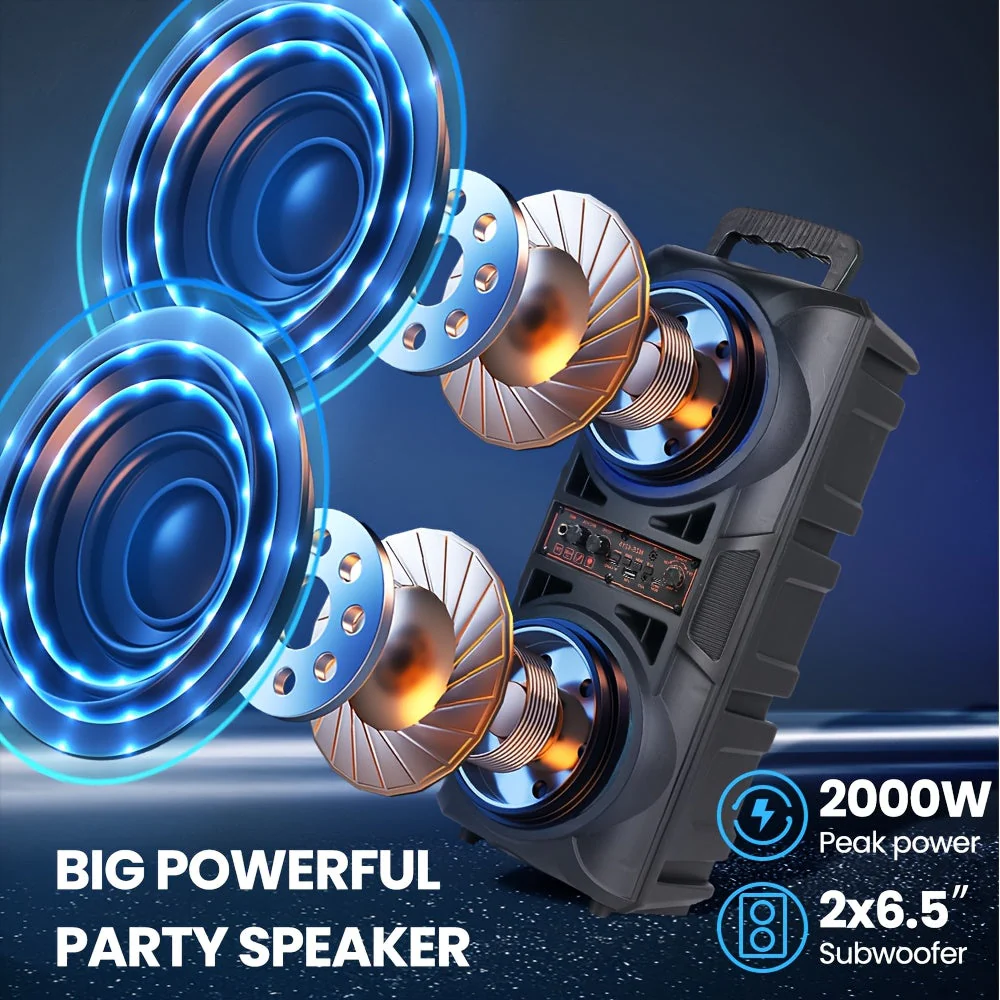 Portable Bluetooth PA Speaker with Dual Subwoofers - Image 9