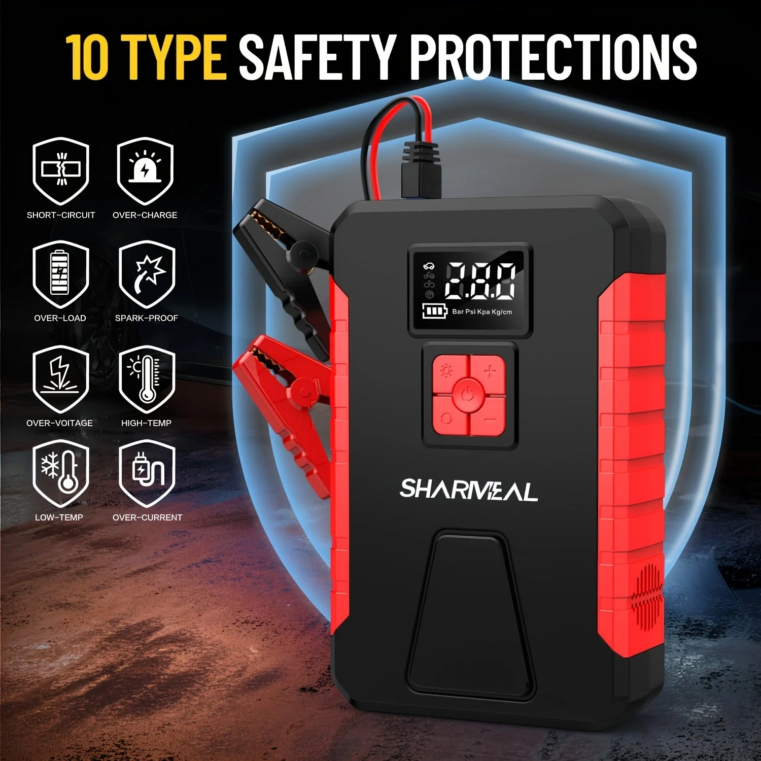 Portable Car Jump Starter & Air Compressor - Image 4